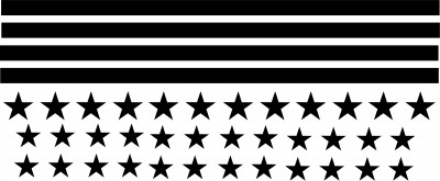 Includes white vinyl:
*4 - stripes
*12 - large stars
*24 - small stars